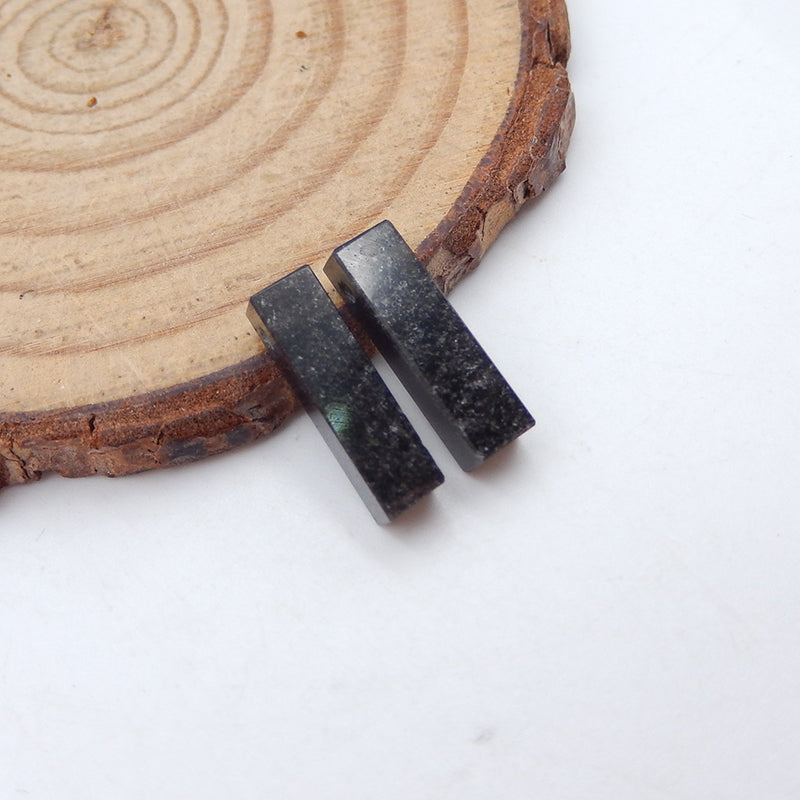 Natural Obsidian Earring Beads 13X4X4mm, 1.2g