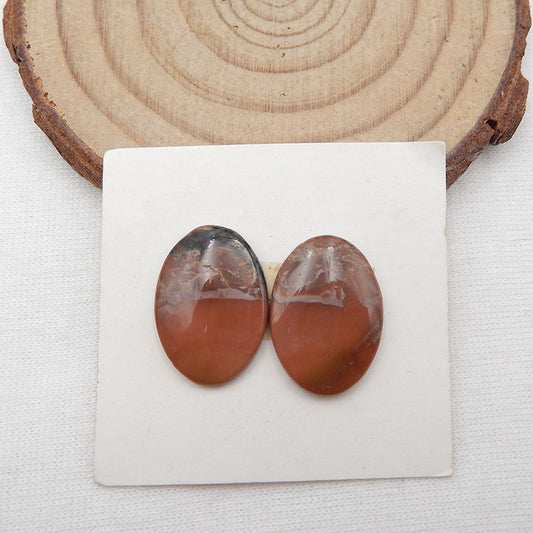 Natural Biggs Jasper Cabochons Paired 18X13X5mm, 2.7g