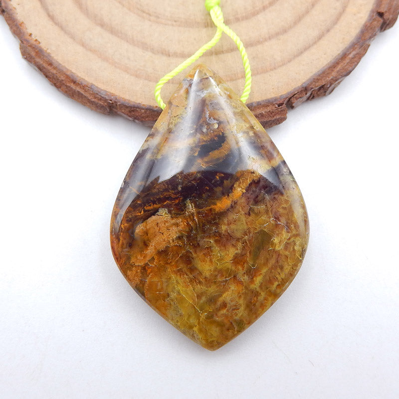 Natural Ocean Jasper Pendant Bead 40x27x7mm, 10g