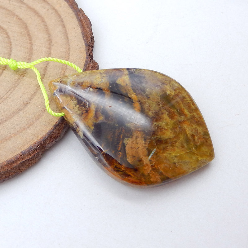 Natural Ocean Jasper Pendant Bead 40x27x7mm, 10g