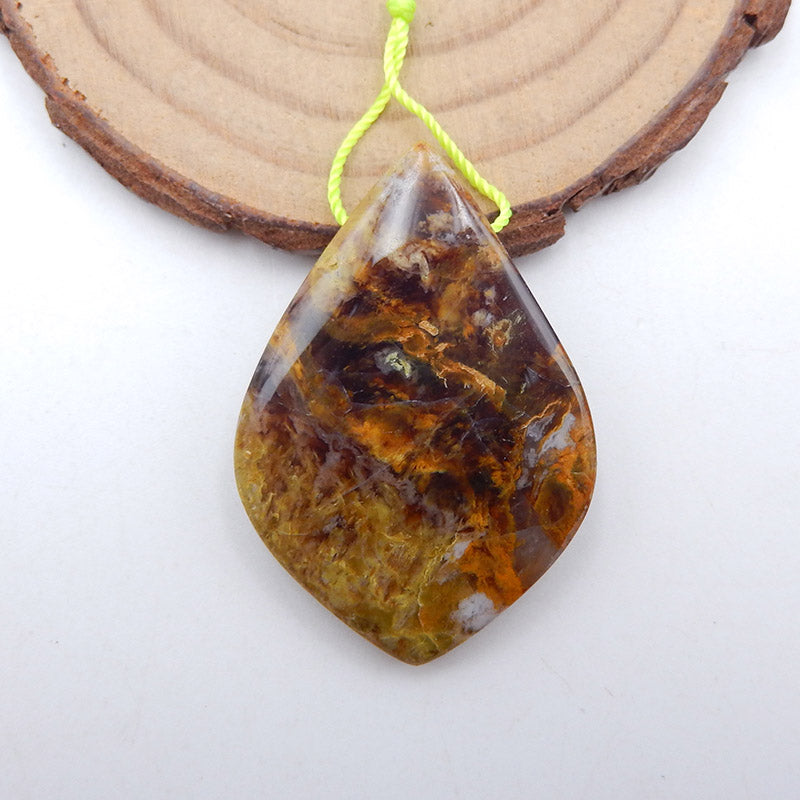 Natural Ocean Jasper Pendant Bead 40x27x7mm, 10g