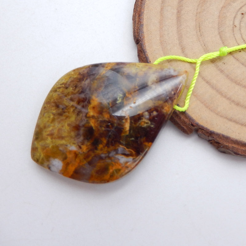 Natural Ocean Jasper Pendant Bead 40x27x7mm, 10g