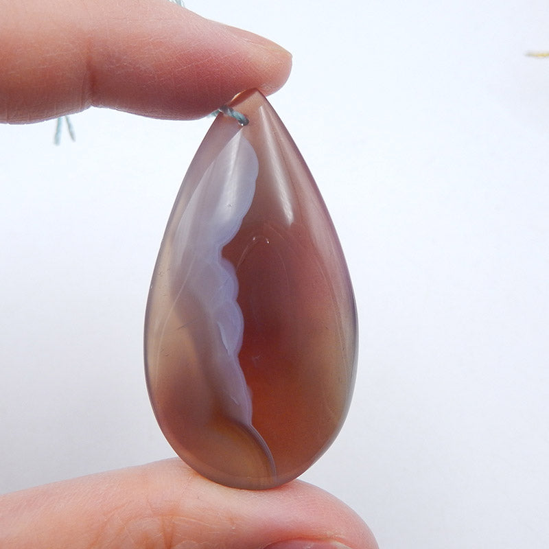 Natural Red Agate Pendant Bead 47x25x9mm, 14.2g