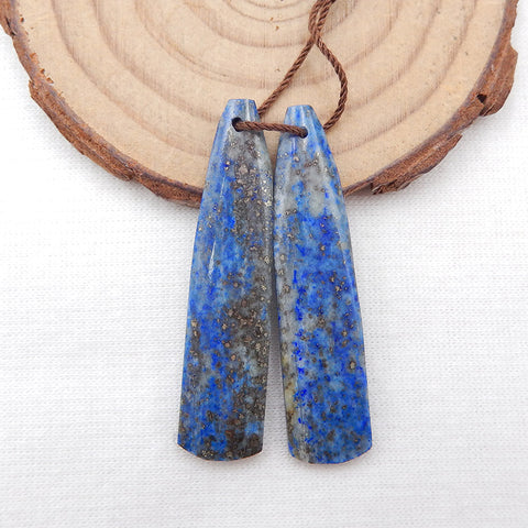 天然青金石宝石耳环珠,43x10x3mm,6.6g