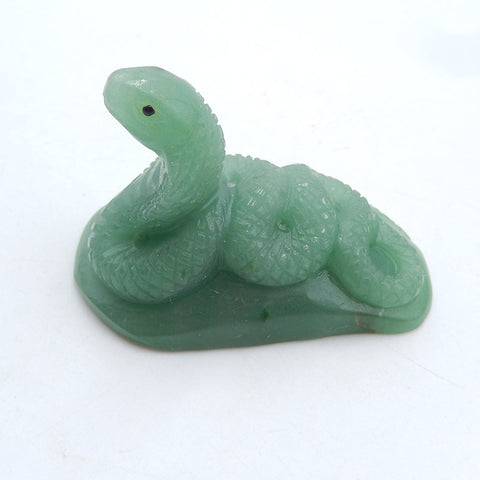 Natural Green Aventurine Carved snake 62x34x45mm, 62.8g