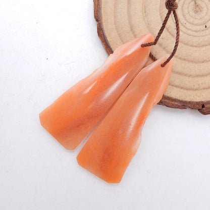 Natural Red Aventurine Earring Beads 45x16x4mm, 9.1g