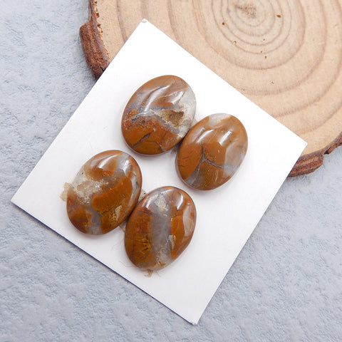 2 Pairs Natural Ocean Jasper Cabochons 15X11X4mm, 4.8g