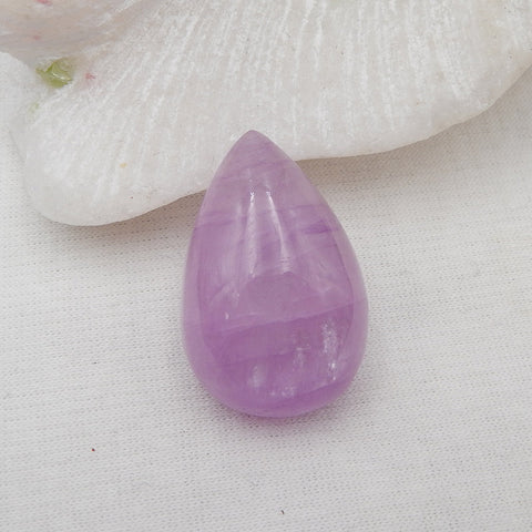 Cabochon en forme de goutte de Kunziter naturel, 32 x 21 x 12 mm, 14,5 g