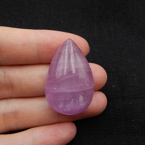 Cabochon en forme de goutte de Kunziter naturel, 32 x 21 x 12 mm, 14,5 g