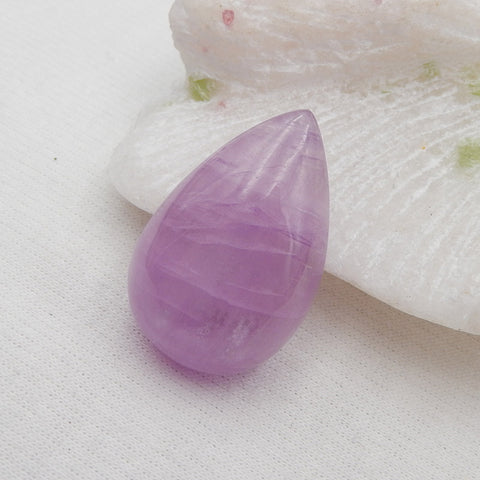 Cabochon en forme de goutte de Kunziter naturel, 32 x 21 x 12 mm, 14,5 g
