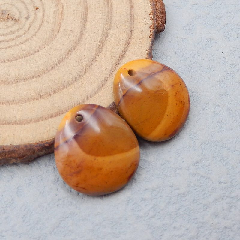 Natural Mookaite Jasper Earring Beads 17x15x4mm, 3.6g