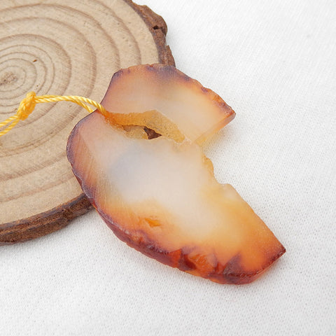 天然红玛瑙宝石吊坠珠,42x32x3mm,7.4g