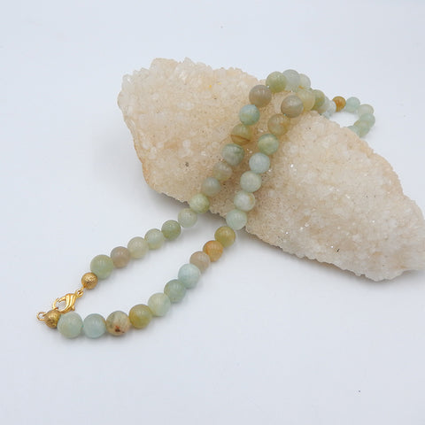 Collier de bijoux en hémimorphite naturelle, collier réglable.