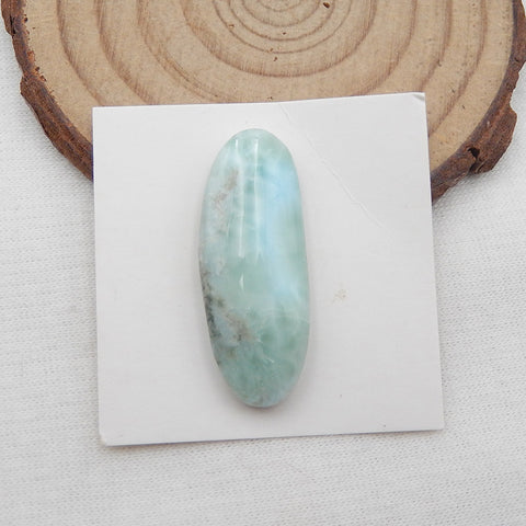 天然 larimar 宝石凸圆形,32x12x5mm,4.3g