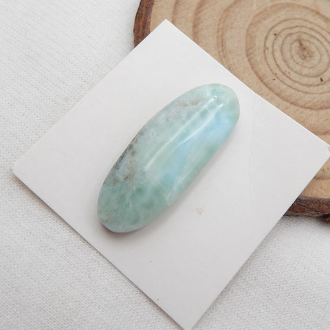 天然 larimar 宝石凸圆形,32x12x5mm,4.3g
