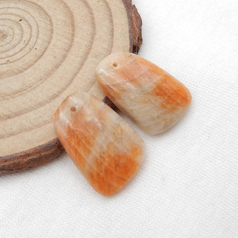 Paire de boucles d'oreilles mode en pierre de soleil naturelle, pierre pour la fabrication de boucles d'oreilles, 20x15x4mm, 4.7g