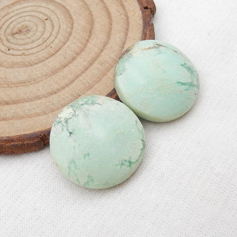 Natural Green Turquoise Cabochons Paired 20x5mm, 6.4g