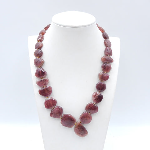 Collier de perles lâches de tourmaline de mode