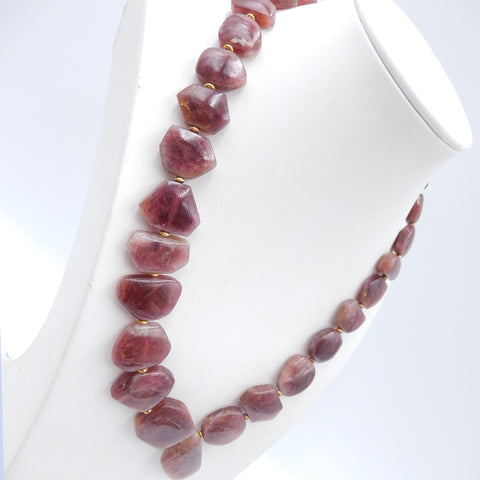 Collier de perles lâches de tourmaline de mode