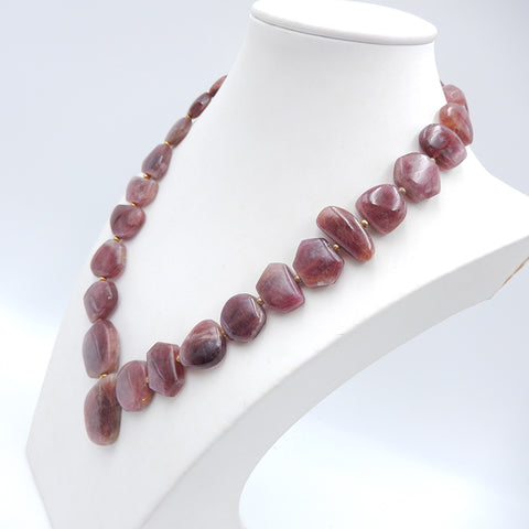 Collier de perles lâches de tourmaline de mode
