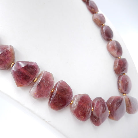 Collier de perles lâches de tourmaline de mode