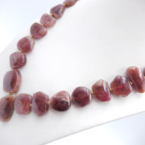Collier de perles lâches de tourmaline de mode