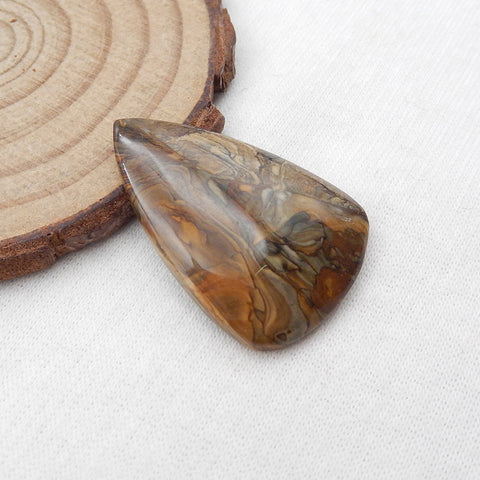 Cabochon de pierres précieuses en forme de goutte de jaspe naturel US Biggs Picture, 32x21x5mm, 4.7g