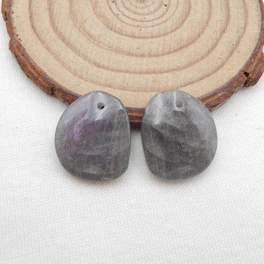Natural Labradorite Earring Beads 19x16x4mm, 5.2g