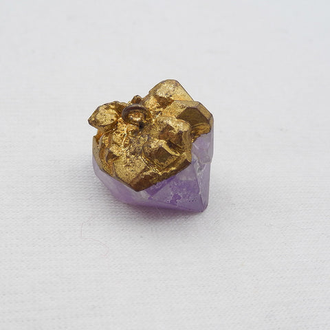 紫水晶生吊坠珠,20x20x17mm,7.2g