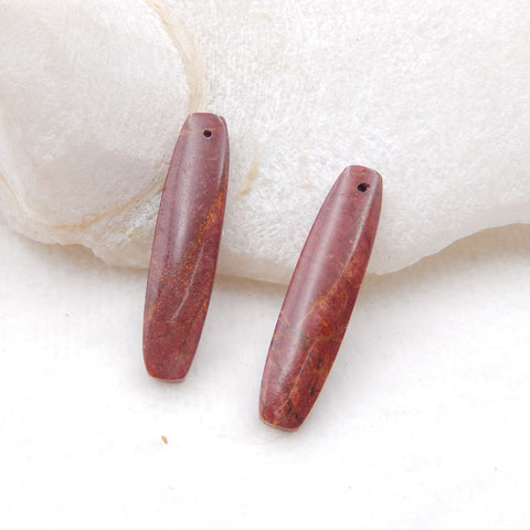 1 对天然多色毕加索碧玉耳环,35X8X4mm,4.7g