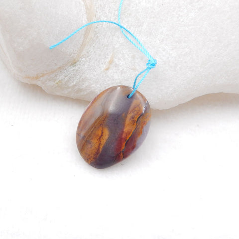 Mookaite 碧玉吊坠珠,26X20X5mm,3.7g