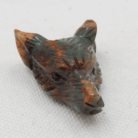 定制!天然宝石雕刻狼头吊坠,38x30x13mm