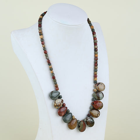 1 Strand Natural Multi-Color Picasso Jasper Beads for Necklace 20-28 inch, 55g