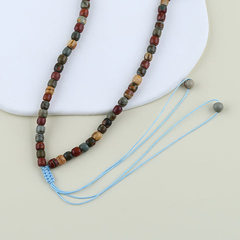 1 Strand Natural Multi-Color Picasso Jasper Beads for Necklace 20-28 inch, 55g