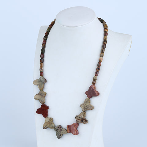 1 Strand Natural Multi-Color Picasso Jasper Beads for Necklace 22-32 inch 20-24 inch, 47.5g