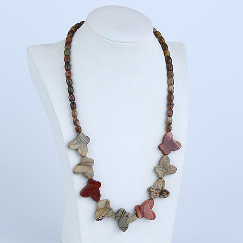 1 Strand Natural Multi-Color Picasso Jasper Beads for Necklace 22-32 inch 20-24 inch, 47.5g