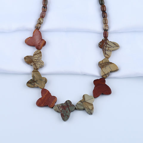 1 Strand Natural Multi-Color Picasso Jasper Beads for Necklace 22-32 inch 20-24 inch, 47.5g