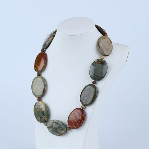 1 Strand Natural Multi-Color Picasso Jasper Beads for Necklace 20-28 inch, 185g