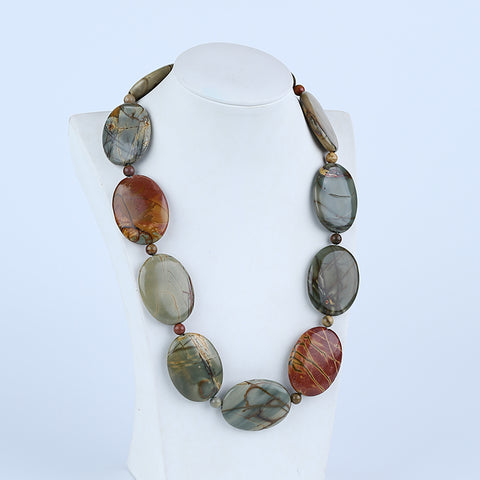 1 Strand Natural Multi-Color Picasso Jasper Beads for Necklace 20-28 inch, 185g