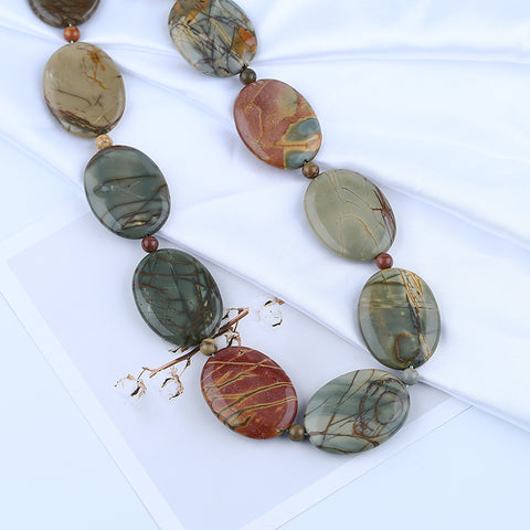 1 Strand Natural Multi-Color Picasso Jasper Beads for Necklace 20-28 inch, 185g