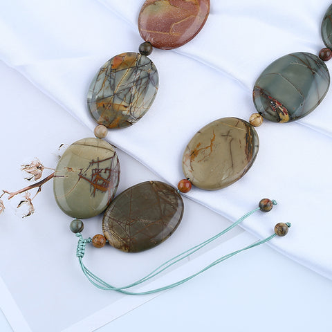 1 Strand Natural Multi-Color Picasso Jasper Beads for Necklace 20-28 inch, 185g