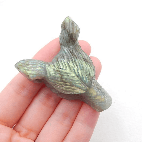 定制!天然宝石雕刻狼头吊坠,38x30x13mm