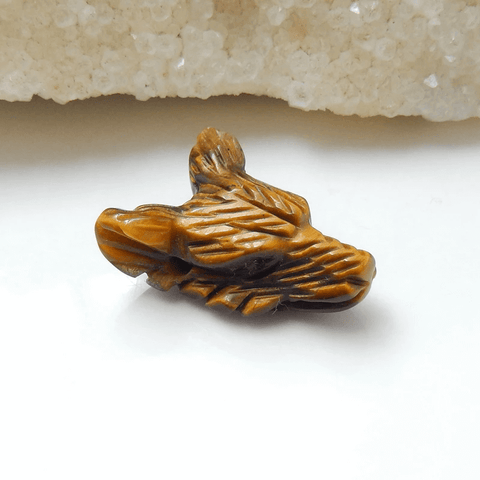 定制!天然宝石雕刻狼头吊坠,38x30x13mm
