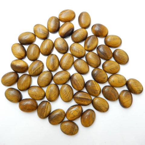 1 Piece Oval Gemstone Cabochon, Amethyst, Obsidian, Tiger's Eye, Red Tiger's Eye, Red Agate, Serpentine and Mookaite, about 20x15x7mm, 3-4g - MyGemGarden