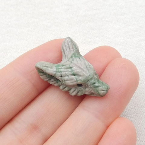 定制!天然宝石雕刻狼头吊坠,38x30x13mm
