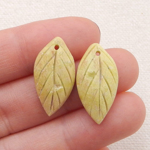 手工雕刻叶蛇形耳环一对,23x12x5mm,3.0g