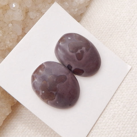 Natural Chohua Jasper Cabochons Paired 19x15x4mm, 3.9g