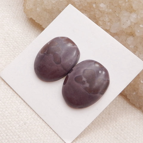 Natural Chohua Jasper Cabochons Paired 19x15x4mm, 3.9g