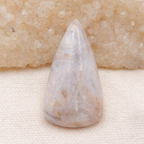 Natural Bamboo Agate Cabochon 41x22x8mm, 10.5g