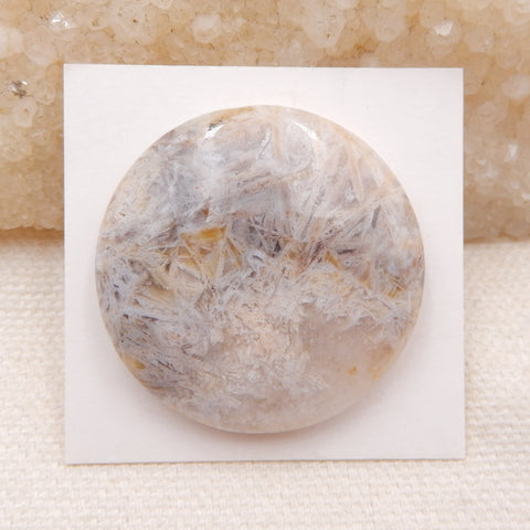 Natural Bamboo Agate Cabochon 32x7mm, 10.2g